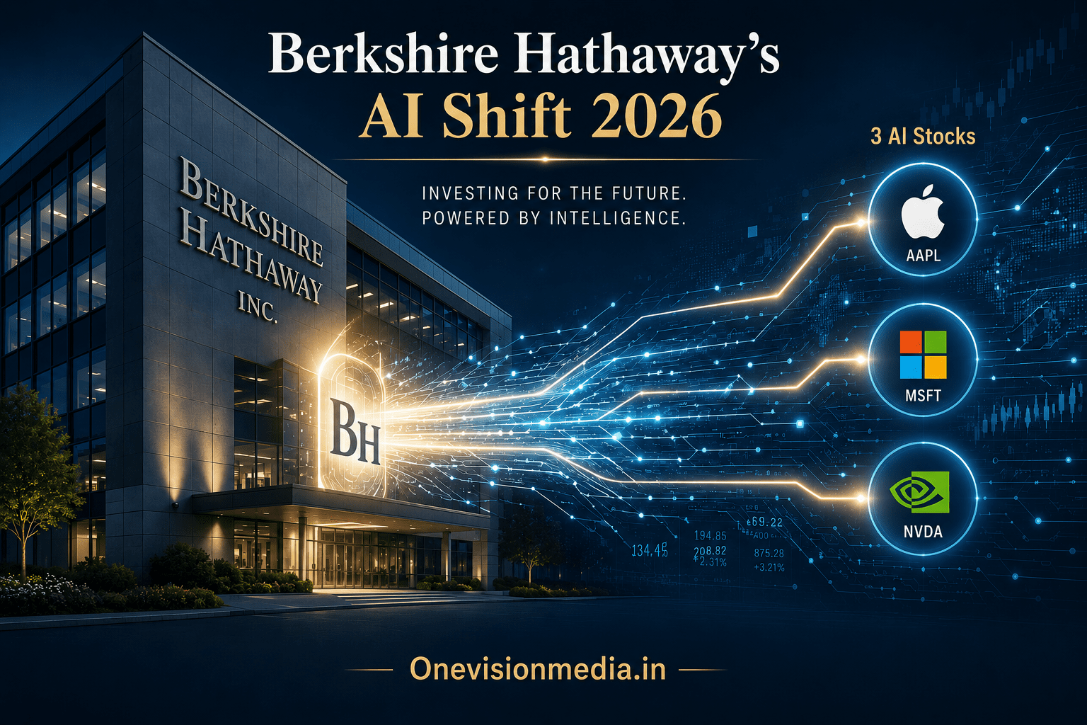 Berkshire Hathaway AI shift in 2026 showing Warren Buffett portfolio concentration in 3 AI stocks Apple, Coca‑Cola, and Alphabet