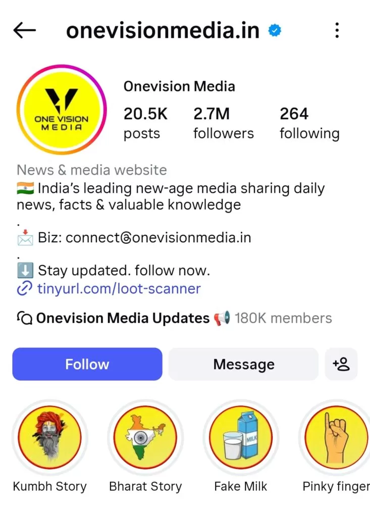 Onevisionmedia IG Profile