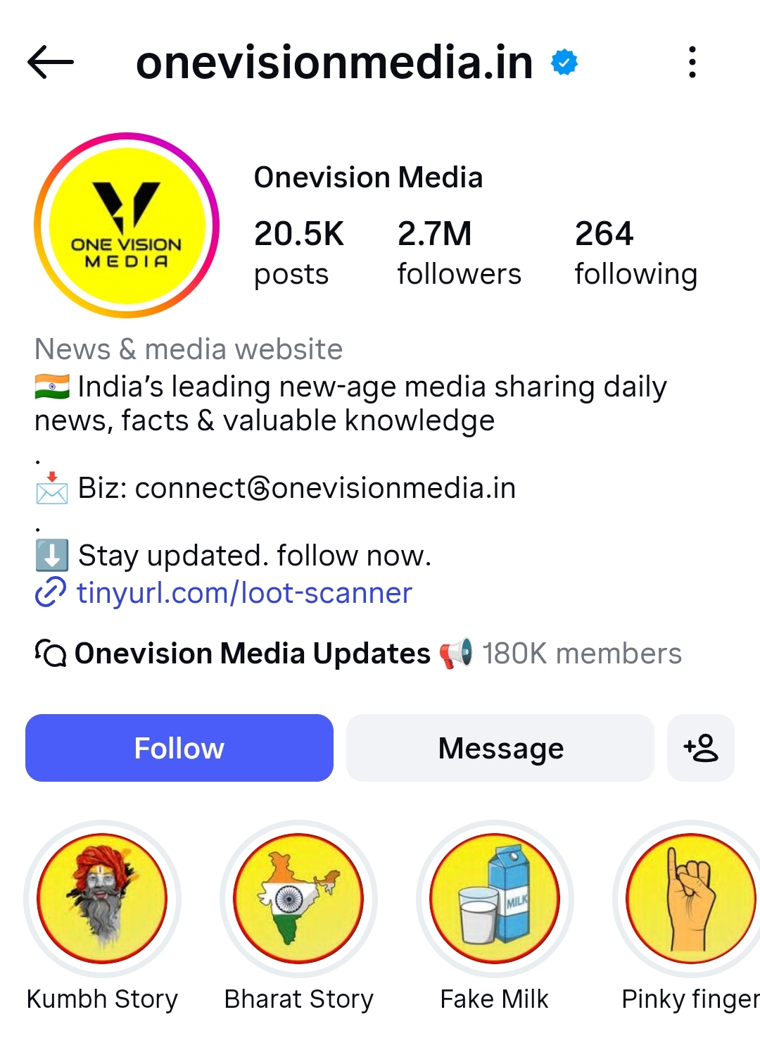 Follow One Vision Media on Instagram