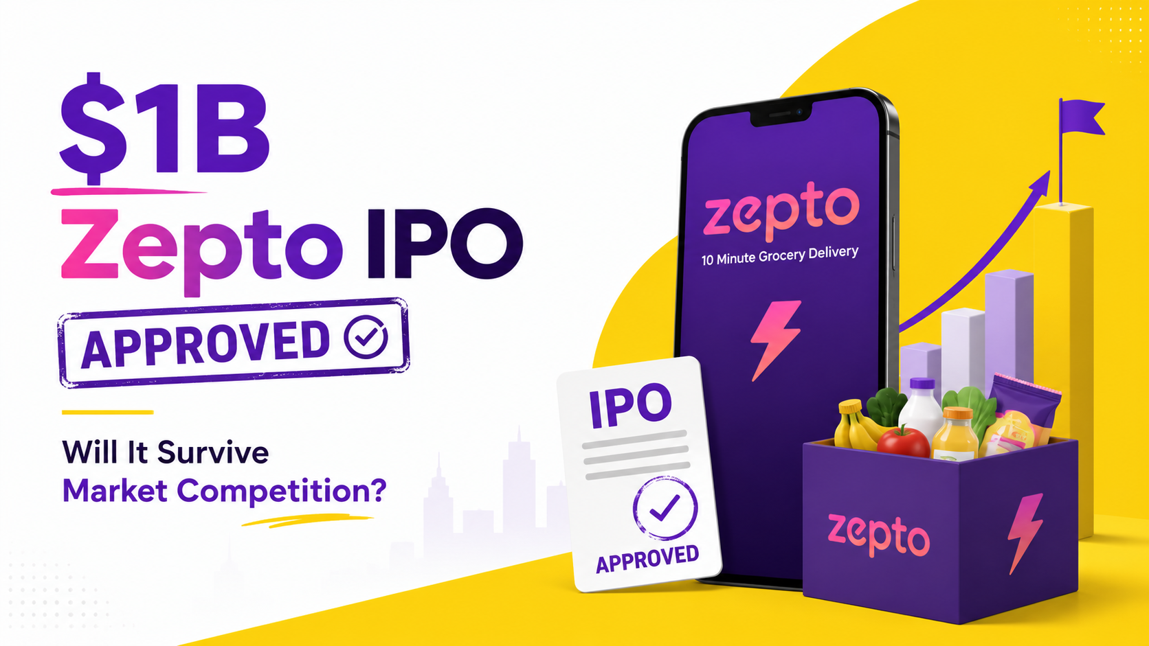 $1B Zepto IPO Approved Will It Survive Market Competition , featured Image of onevision media article