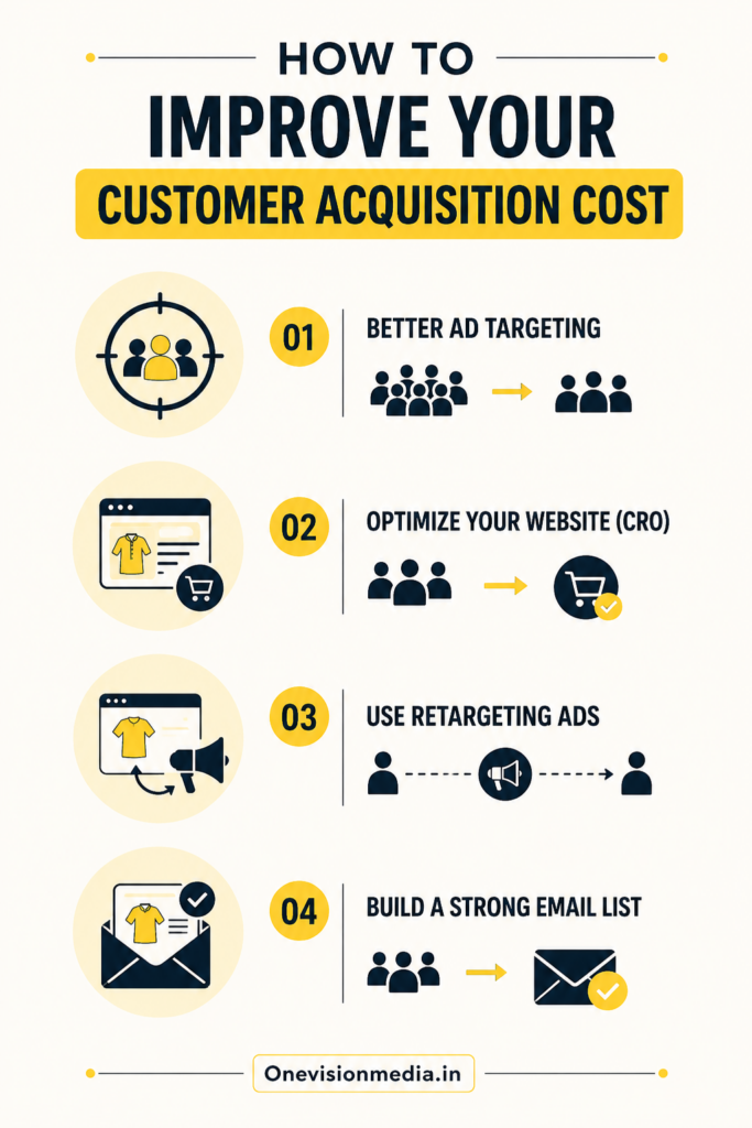 How to Improve Your Customer Acquisition Cost Infographics , Onevisionmedia