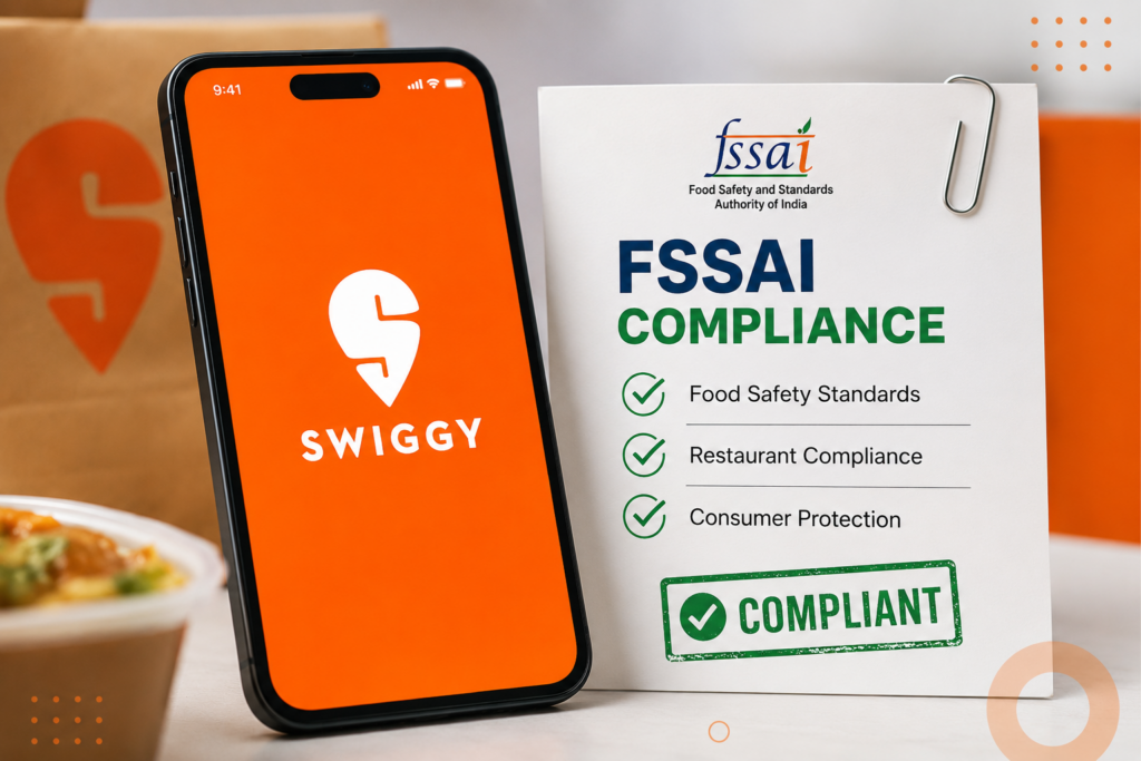 Swiggy FSSAI Order and Toing licence issue explained on mobile app screen